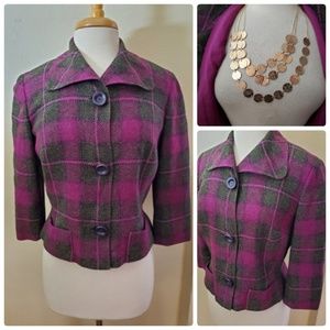 Thalhimer's Vintage Purple Plaid Blazer Jacket
